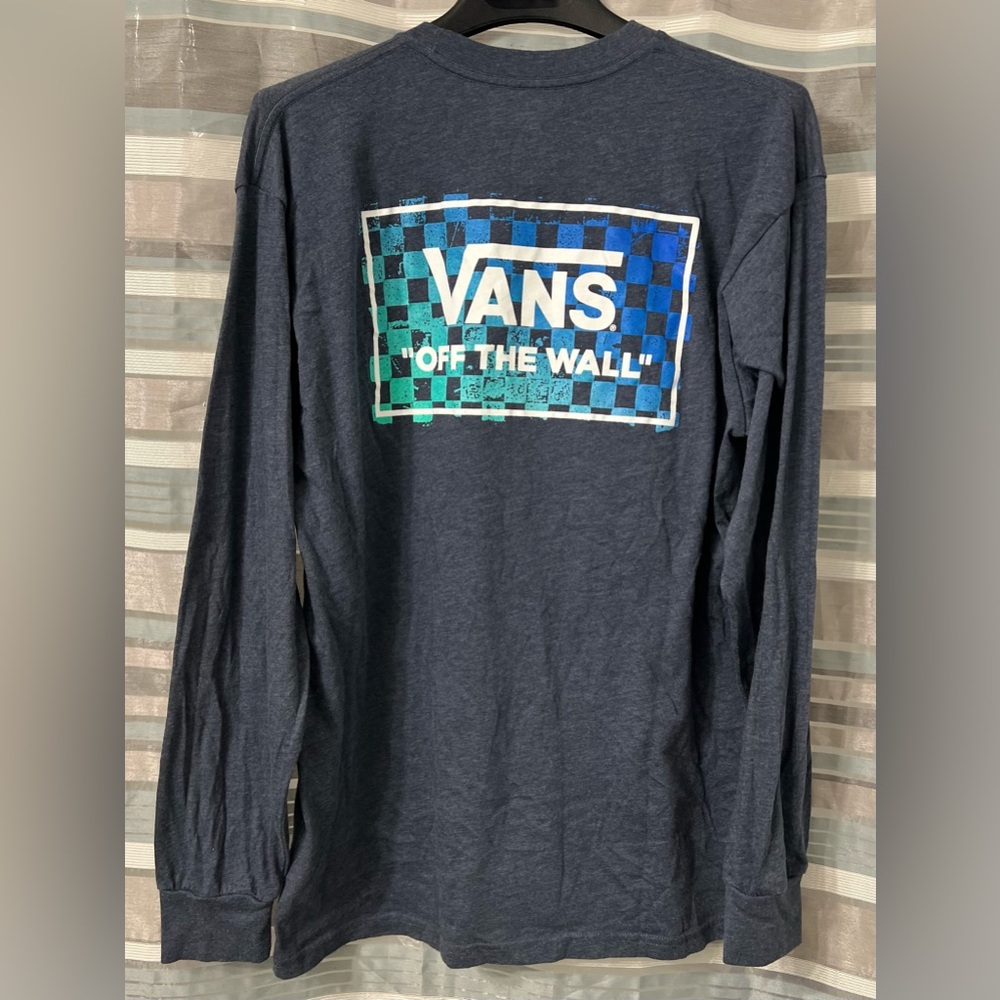 Vans Off The Wall Blue Long Sleeve T-Shirt